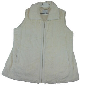 Dennis Basso Sterling Women's‎ Vest Faux-Fur White Size 3X Pockets
